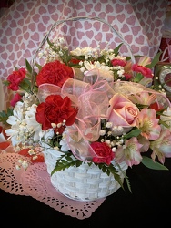 C & J Florist Basket of Valentine Wishes 