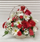 C & J Florist Basket of Valentine Wishes