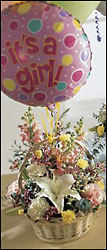 FTD Baby Girl Bouquet with Balloons 